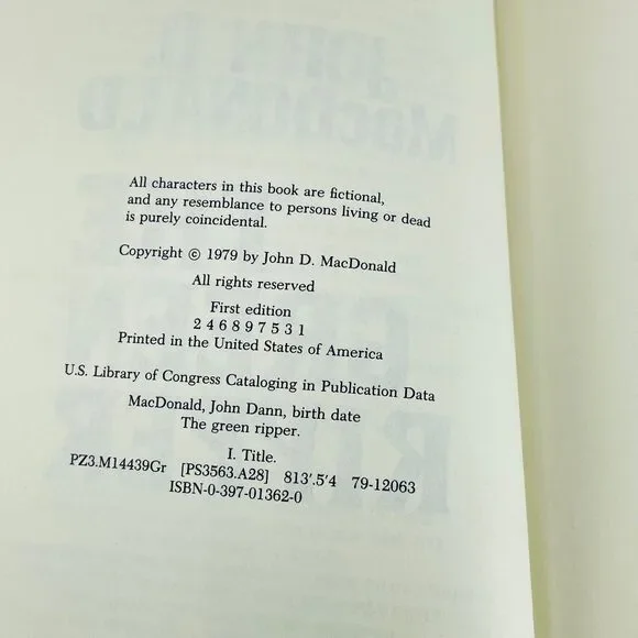 The Green Ripper John D. MacDonald 1979 First Edition Hardcover Travis McGee - Picture 10 of 11